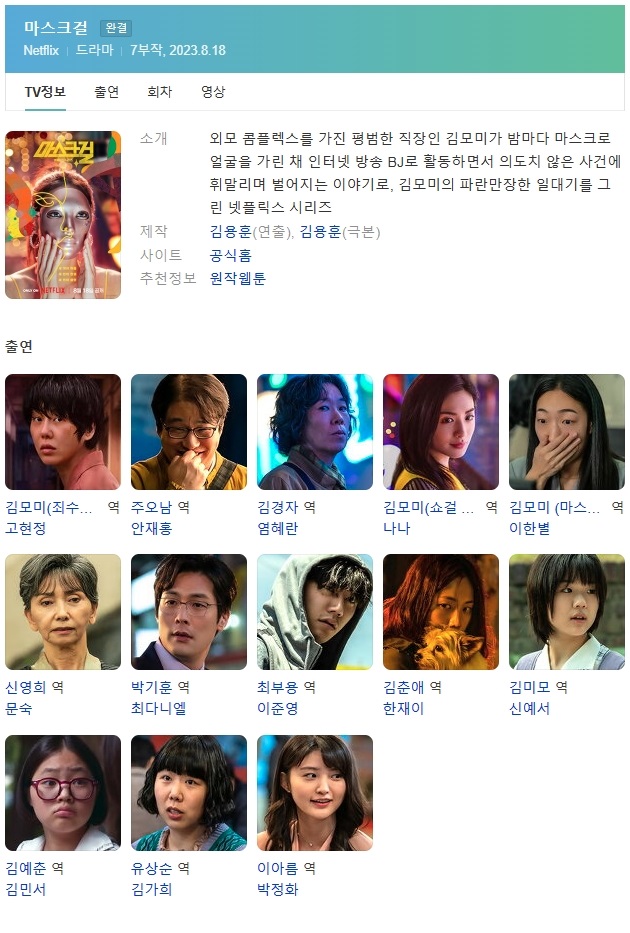 (한드 모음) 마스크 걸 01 ~ 07화 완결