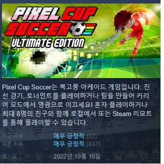 한글무설치/업뎃]도트풍 축구! 픽셀 컵 사커 울티메이트 Pixel Cup Soccer