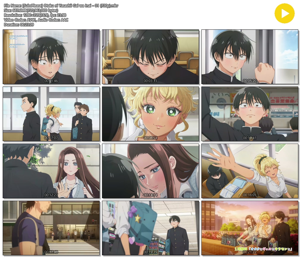 [SubsPlease] 오타쿠에게 상냥한 갸루는 없다 - 01 (1280x720)