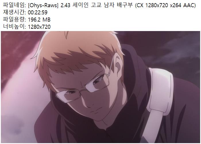[Ohys-Raws] 2.43 세이인 고교 남자 배구부 (CX 1280x720 x264 AAC)