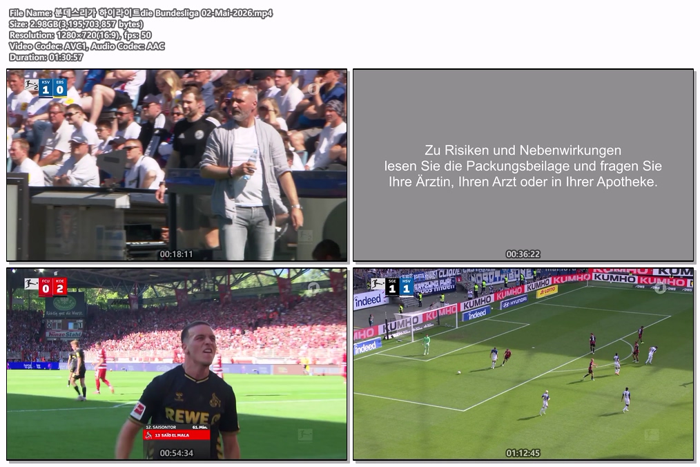 분데스리가 하이라이트die Bundesliga 02-Mai-2026