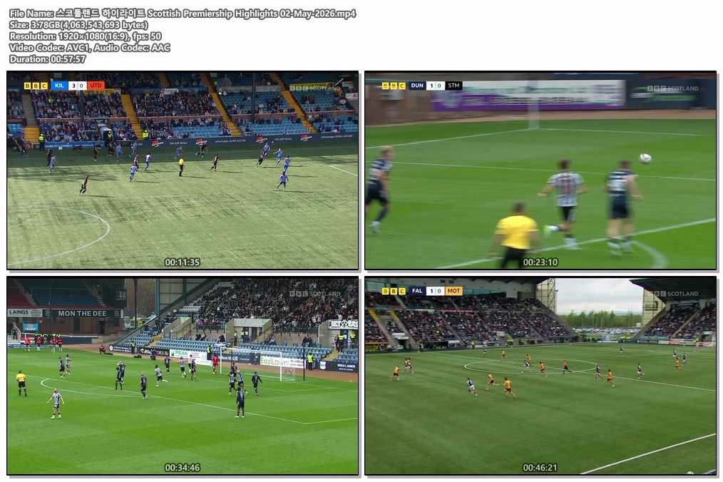 스코틀랜드 하이라이트 Scottish Premiership Highlights 02-May-2026