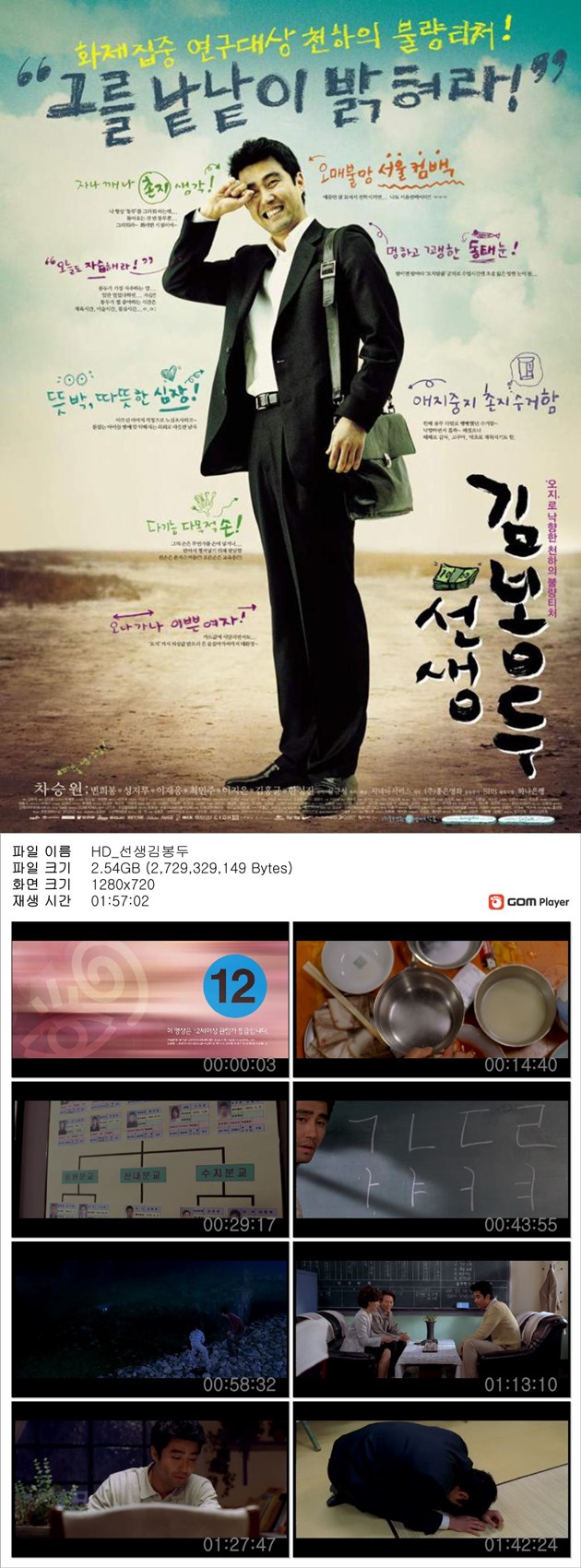 [선생 김봉두] 천하의 불량티처 차승원