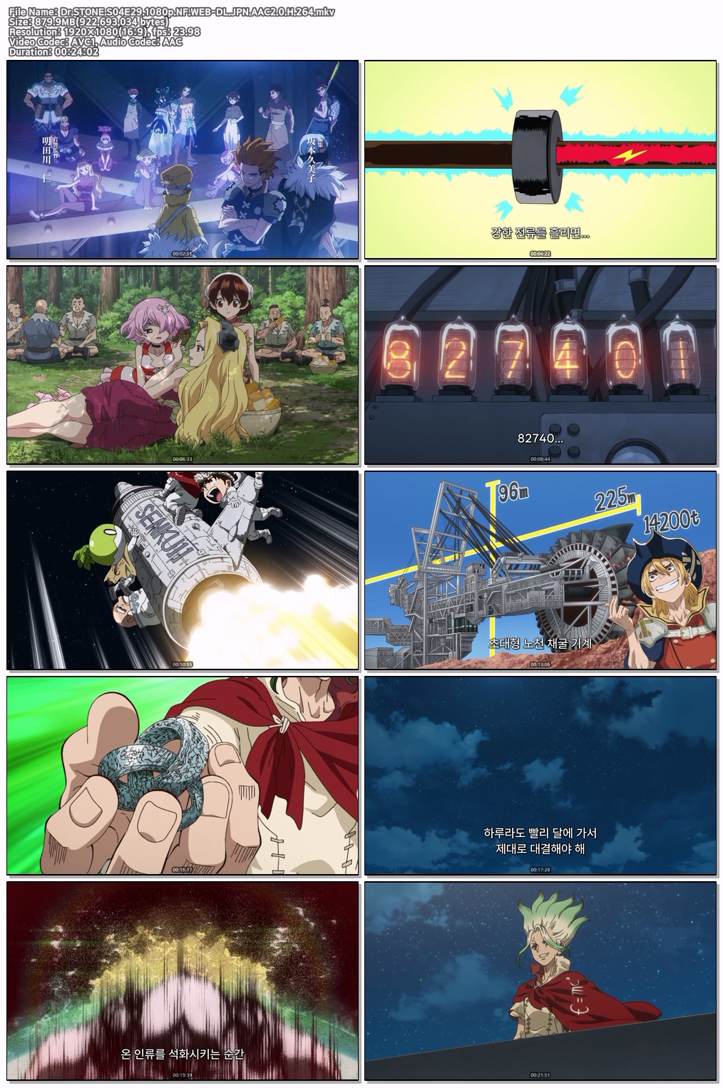 닥터스톤 4기- Dr. Stone S04 E29 [1080p] [NF]
