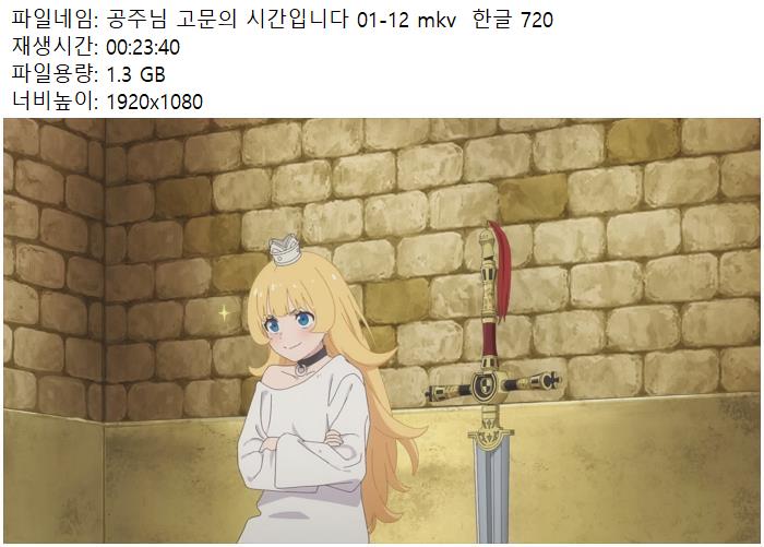 공주님 고문의 시간입니다 12부작 한글 720