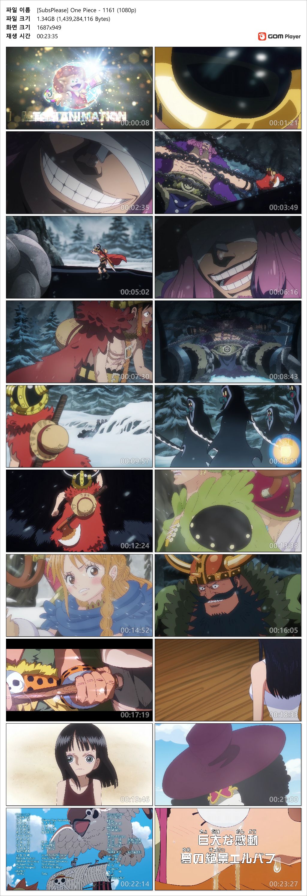 원피스 1161화 - ONE PIECE 1161 (1920x1080 x264 AAC)