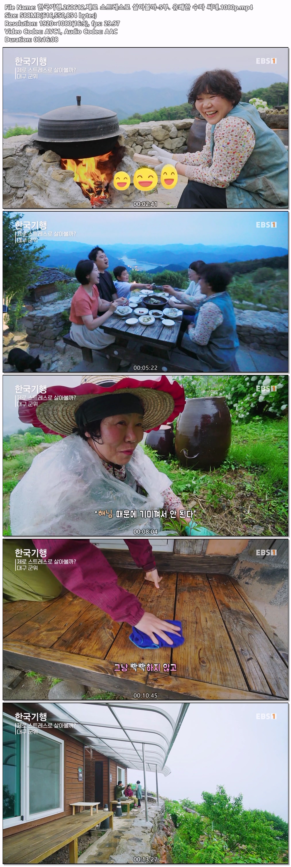 한국기행.260612.제로 스트레스로 살아볼까-5부. 유쾌한 수자 씨네.1080p