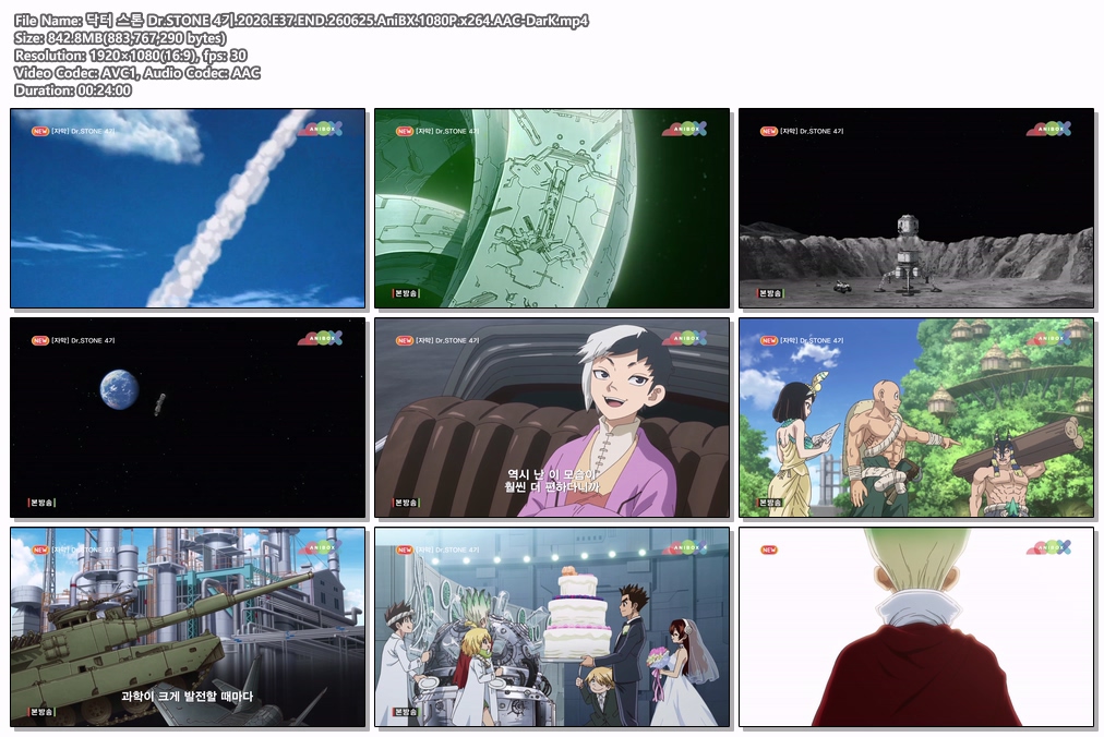 닥터 스톤 Dr.STONE 4기.2026.E37.END.260625.AniBX.1080P.x264.AAC-DarK