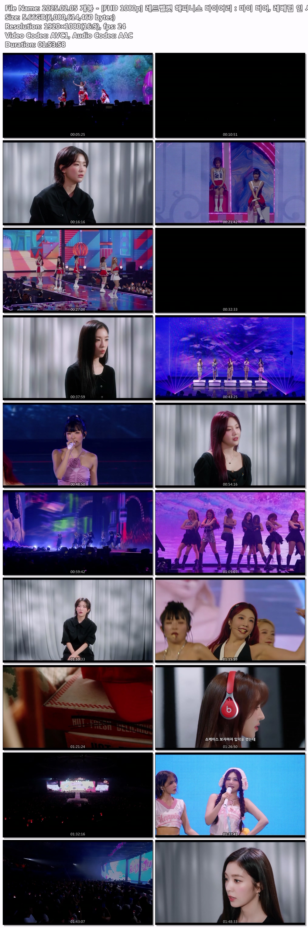 2025.02.05 개봉 - [FHD 1080p] 레드벨벳 해피니스 다이어리：마이 디어, 레베럽 인 시네마