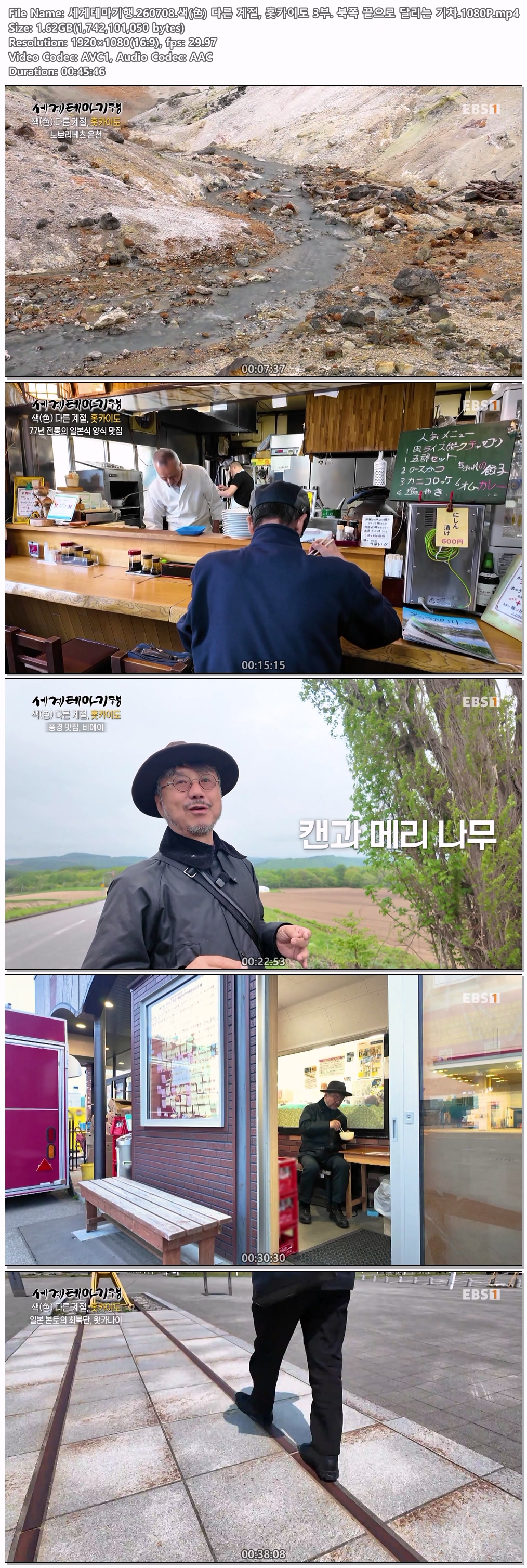 세계테마기행.260708.색(色) 다른 계절, 홋카이도 3부. 북쪽 끝으로 달리는 기차.1080P