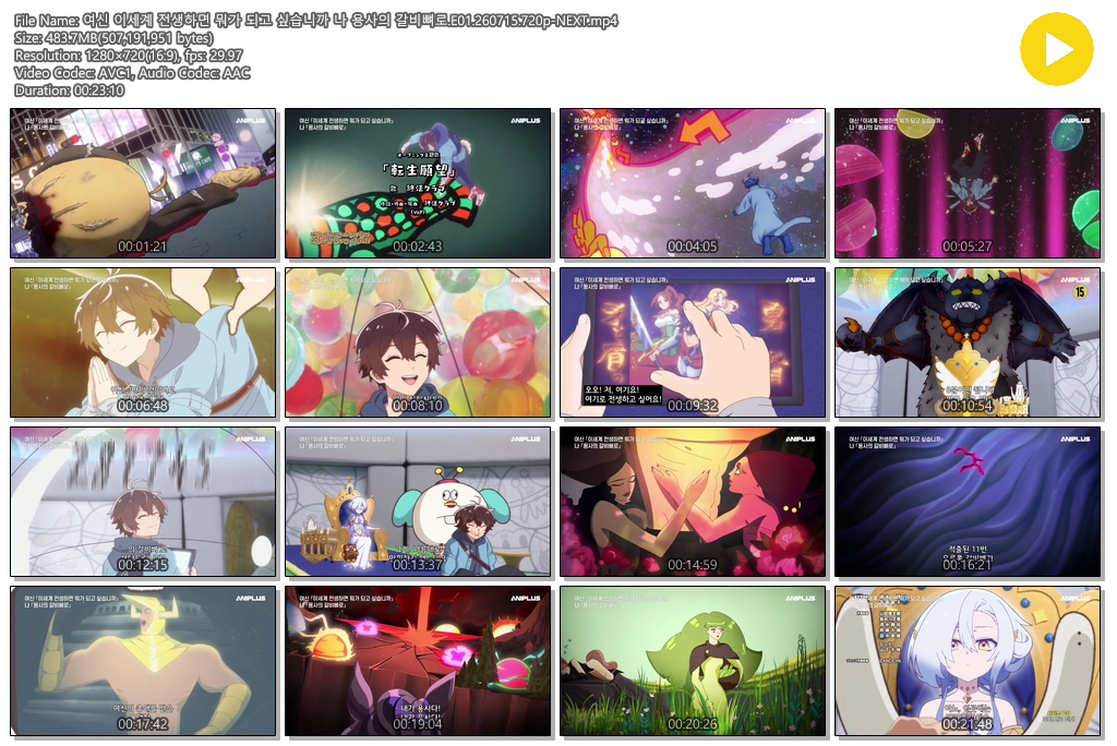 여신 이세계 전생하면 뭐가 되고 싶습니까 나 용사의 갈비뼈로.E01.260715.720p-NEXT