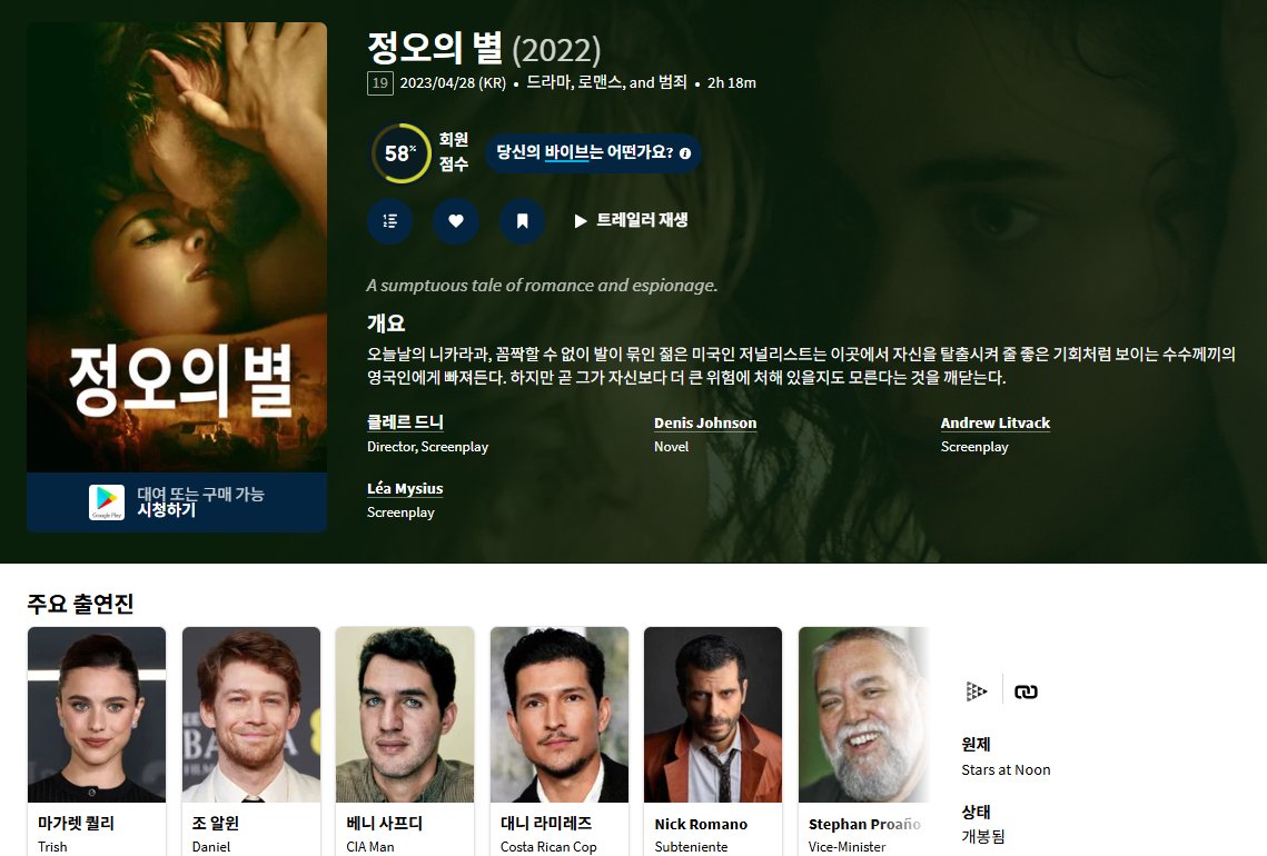 대세배우 마가렛 퀄리의 섹시 미스테리 [정오의 ..