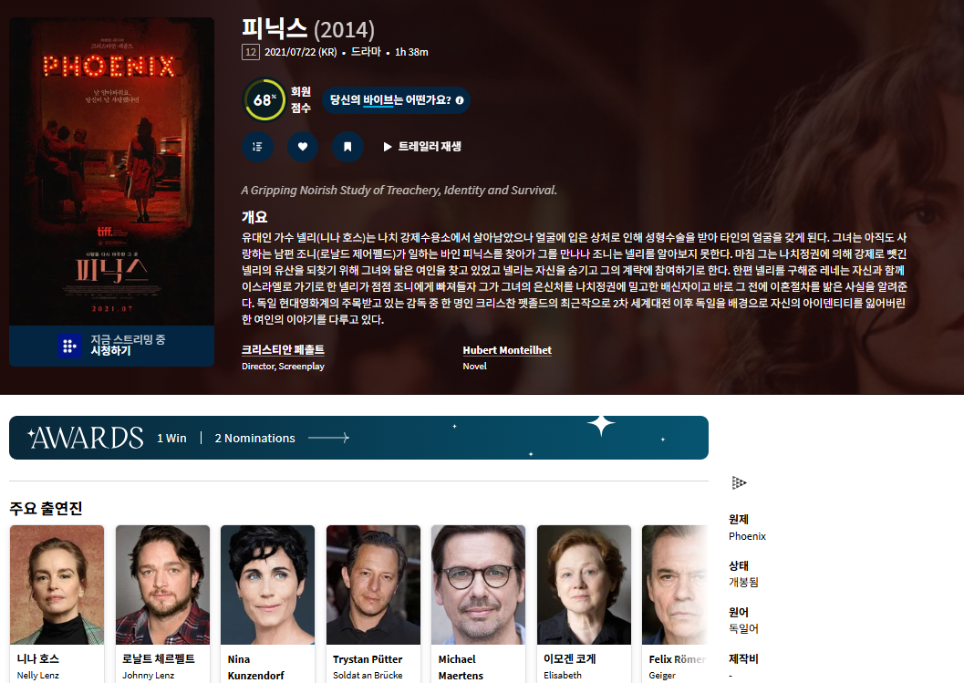 크리스티안 페촐트 감독의 걸작 [피닉스]