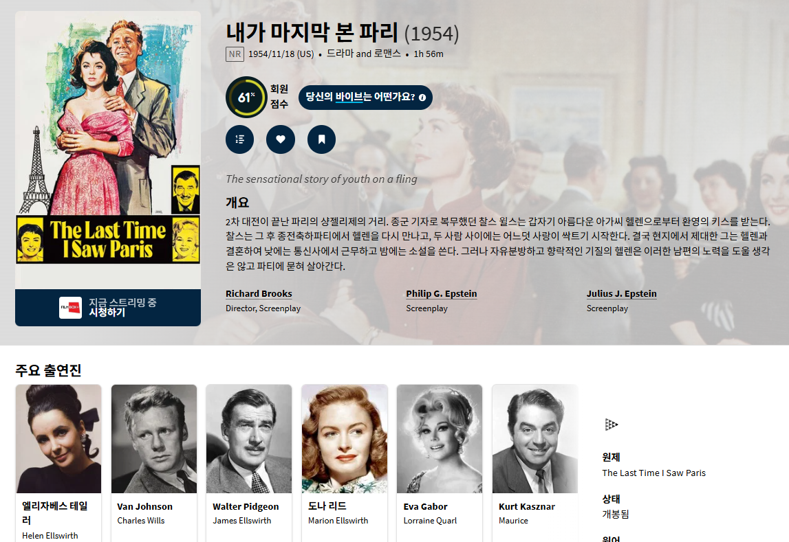 엘리자베스 테일러 고전 맬로 [내가 마지막 본 ..