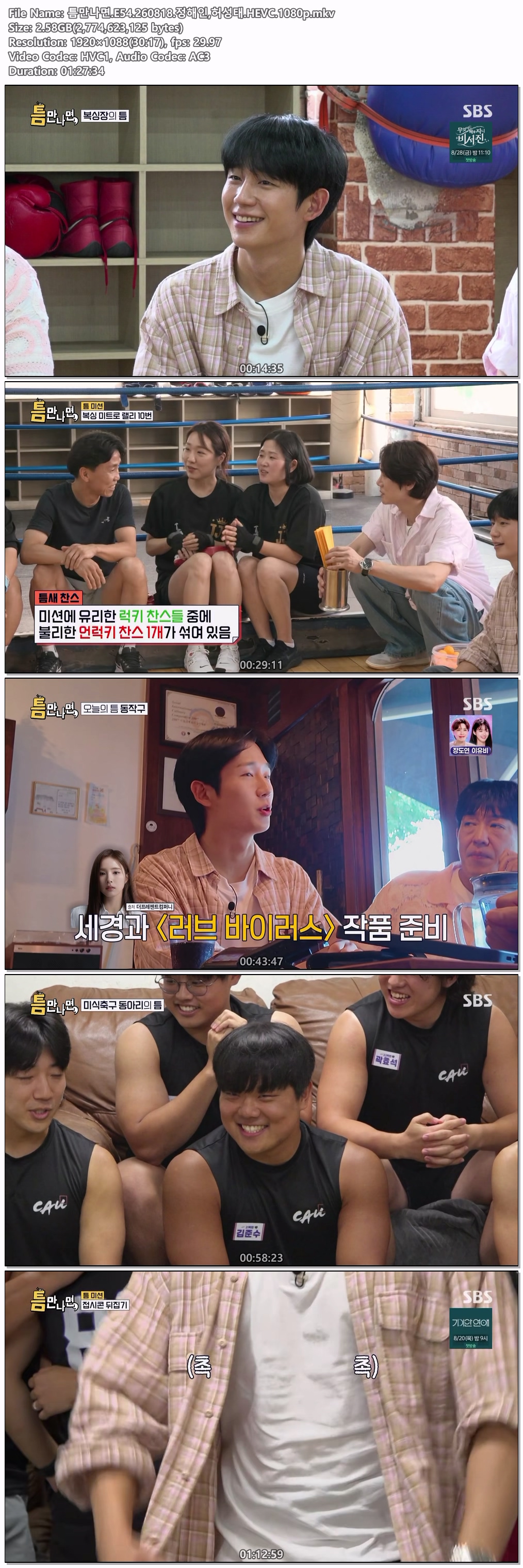 틈만나면.E54.260818.정해인,허성태.HEVC.1080p