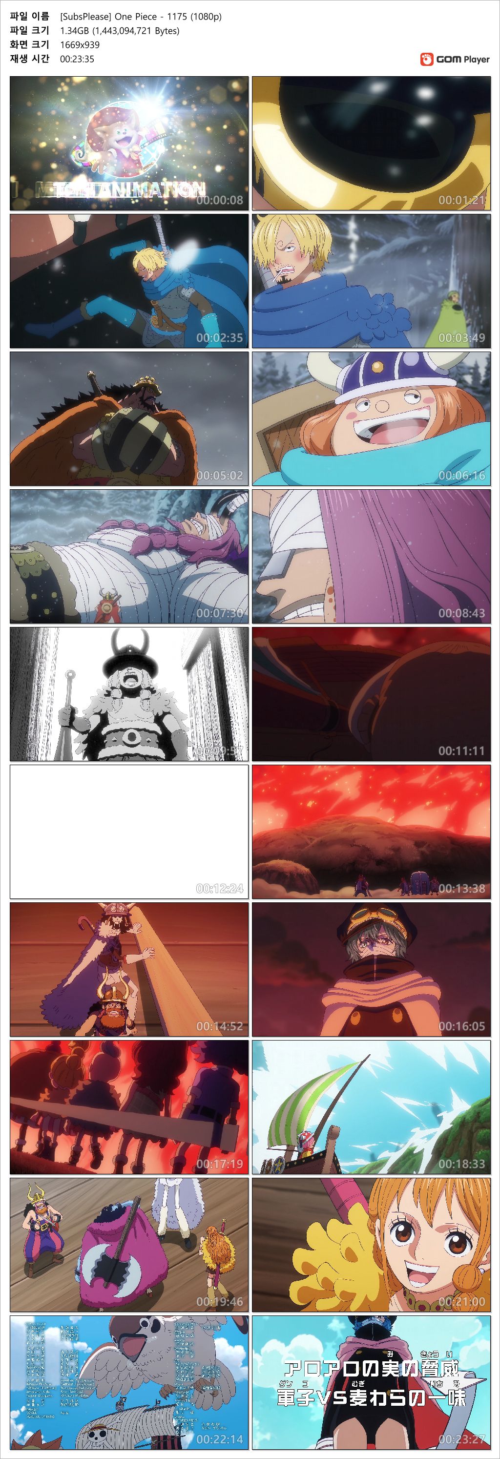 원피스 1175화 - ONE PIECE 1175 (1920x1080 x264 AAC)