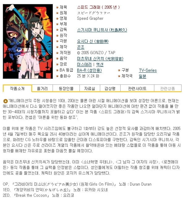 [인생] 스피드 그래퍼 01-24완결 -미스테리 스릴러 액션-