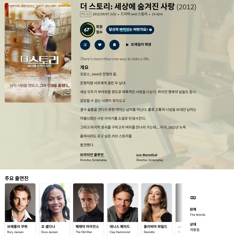 브래들리 쿠퍼 인생도 사랑도 훔쳤다 [더 스토리..