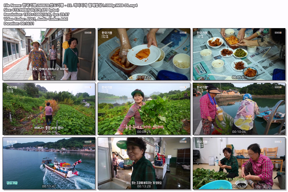 한국기행.260828.반도기행 - 55. 게미지게 할매밥상1.1080p.WEB-DL