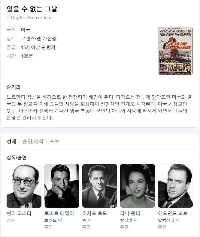 (종동)잊을 수 없는 그날  D-Day The Sixth Of June.1956.1080p.한글자막