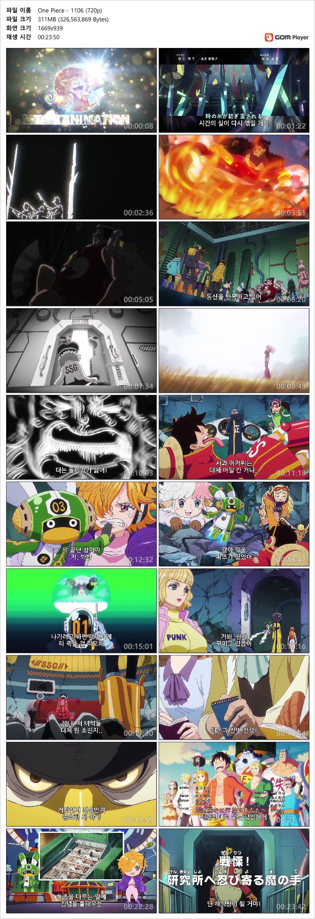 [ANIPLUS] One Piece - 1106 (1280x720)