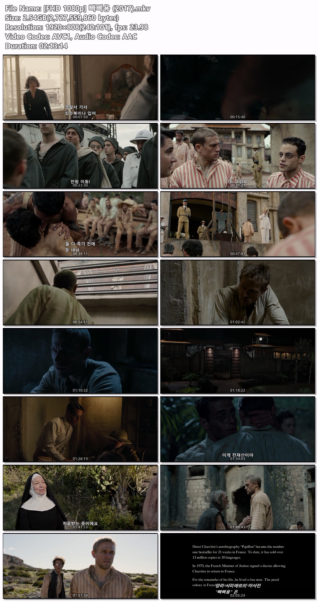 [FHD 1080p] 빠삐용 (2017)