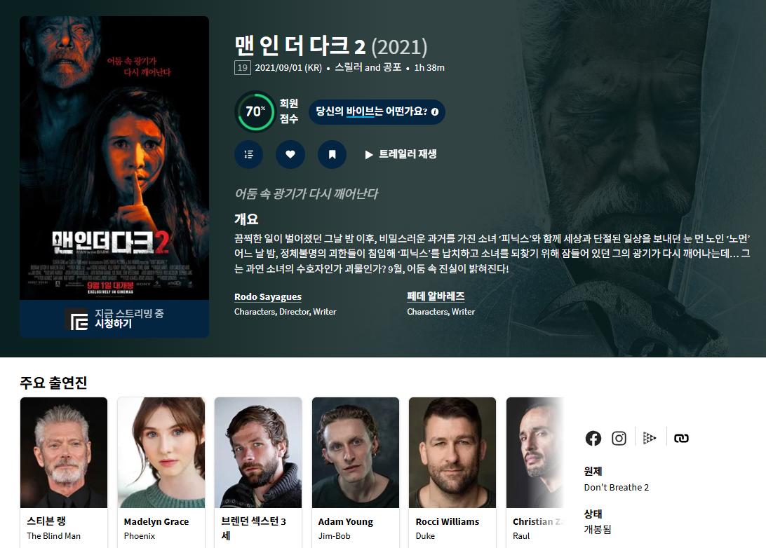 [맨 인 더 다크 2] Don't Breathe..