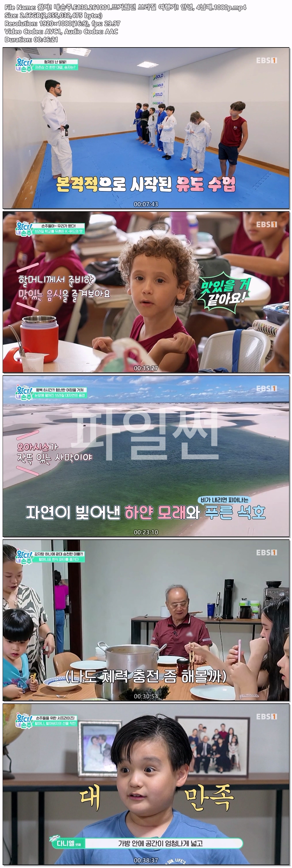 왔다! 내손주.E138.261001.뜨거웠던 브라질 여행기! 안녕, 4남매.1080p