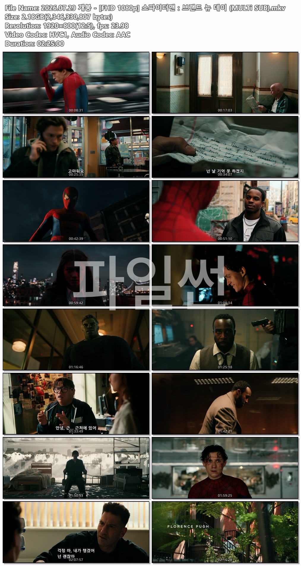 2026.07.29 개봉 - [FHD 1080p] 스파이더맨：브랜드 뉴 데이 (MULTi SUB)