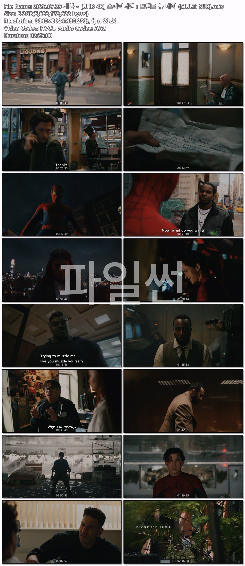 [UHD 4K] 스파이더맨：브랜드 뉴 데이