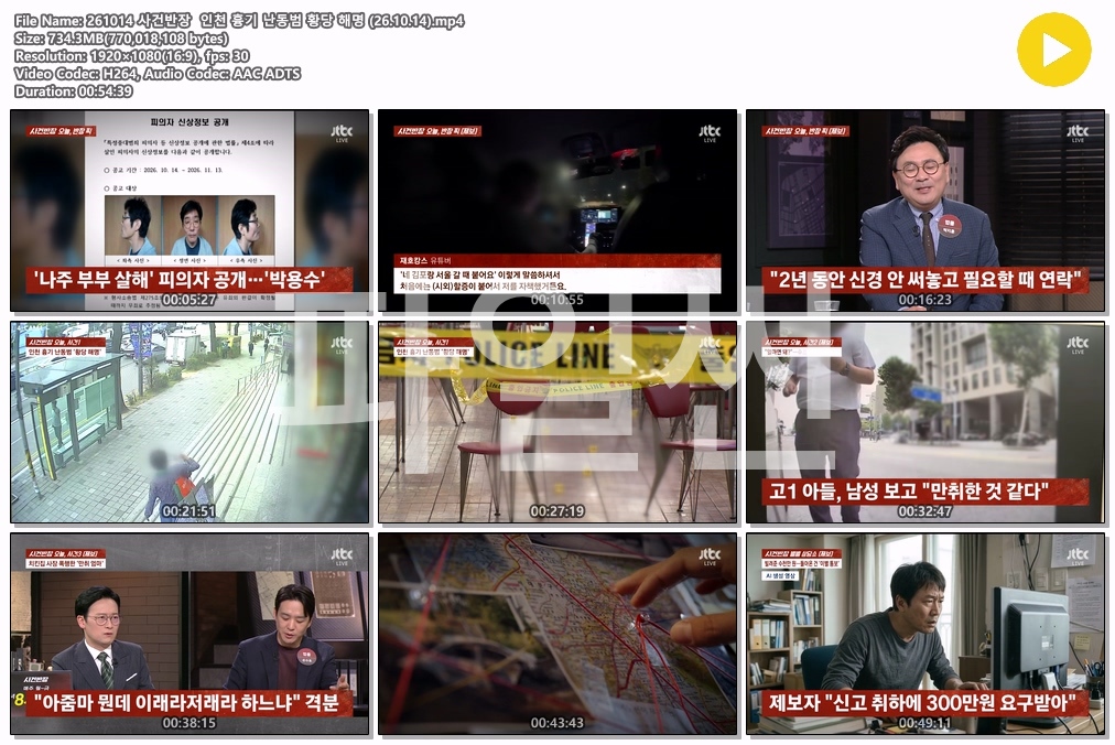261014 사건반장  인천 흉기 난동범 황당 해명 (26.10.14)