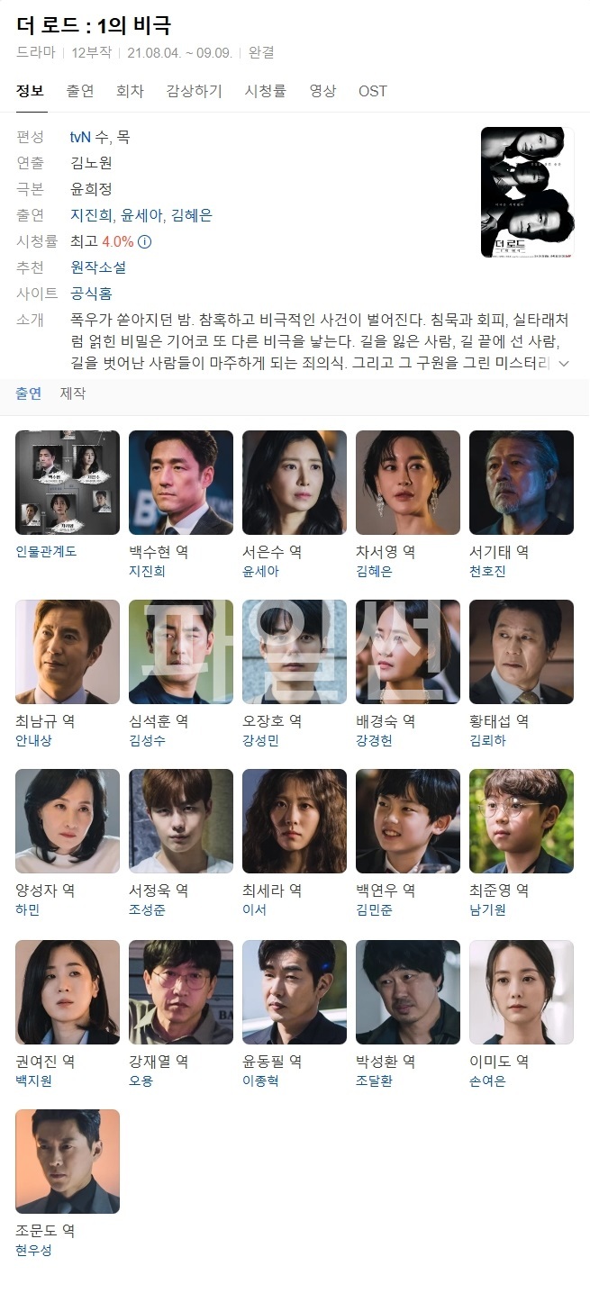 (한드 모음) 더 로드 - 1의 비극 11 ~ 12화 완결
